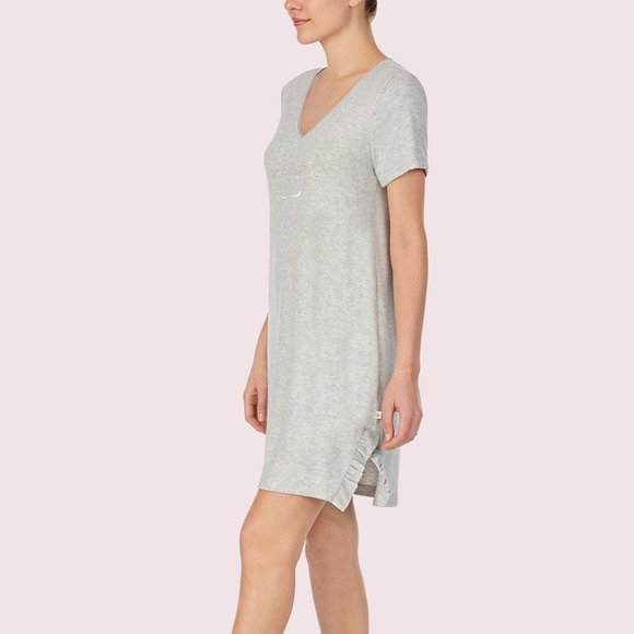 NWT Kate Spade Wink Short Sleeve Grey Sleepshirt Size M - Picture 8 of 15